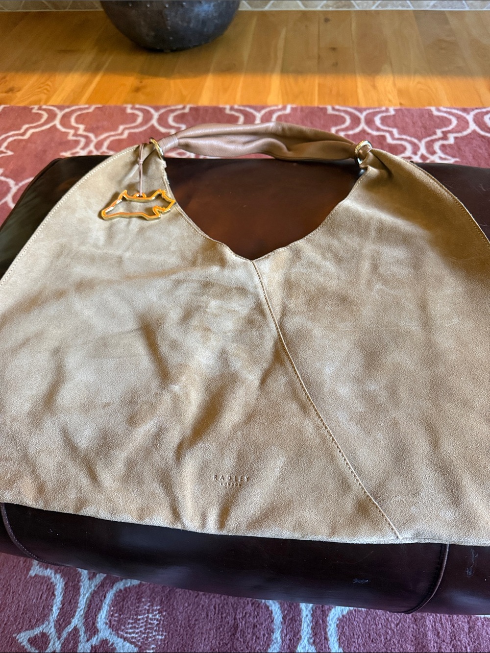 Radley London tan suede hobo bag